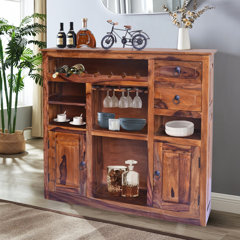 Rustic home bar deals cabinet